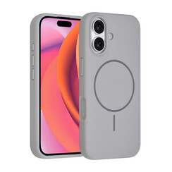 TUNIQ iPhone 16 Back-Cover hul - Magsafe - Full Silicone - Grau