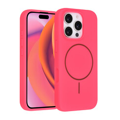 TUNIQ iPhone 16 Pro Backcover hoesje - Magsafe - Full Silicone - Felroze