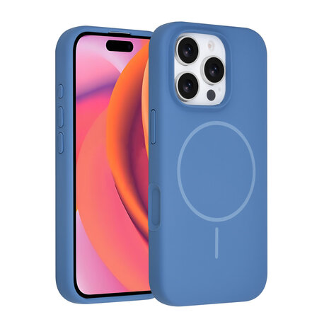 TUNIQ TUNIQ iPhone 16 Pro Backcover hoesje - Magsafe - Full Silicone - Blauw