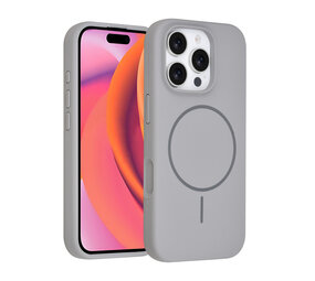 TUNIQ TUNIQ iPhone 16 Pro Back-Cover hul - Magsafe - Full Silicone - Grau TUNIQ TUNIQ iPhone 16 Pro Back-Cover hul - Magsafe - Full Silicone - Grau