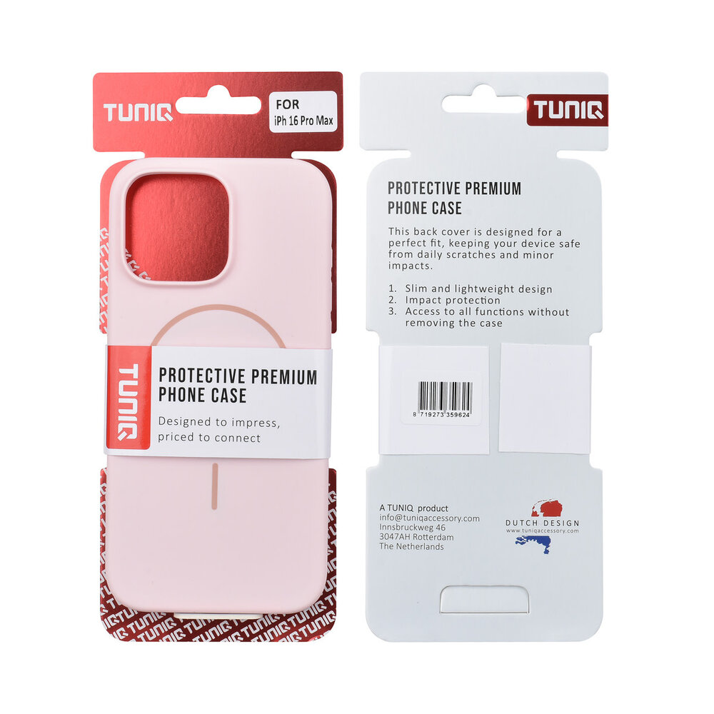 TUNIQ TUNIQ iPhone 16 Pro Max Back cover case - Magsafe - Full Silicone - Pink