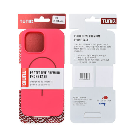 TUNIQ TUNIQ iPhone 16 Pro Max Back-Cover hul - Magsafe - Full Silicone - Hot Pink