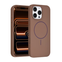TUNIQ iPhone 16 Pro Max Backcover hoesje - Magsafe - Full Silicone - Bruin