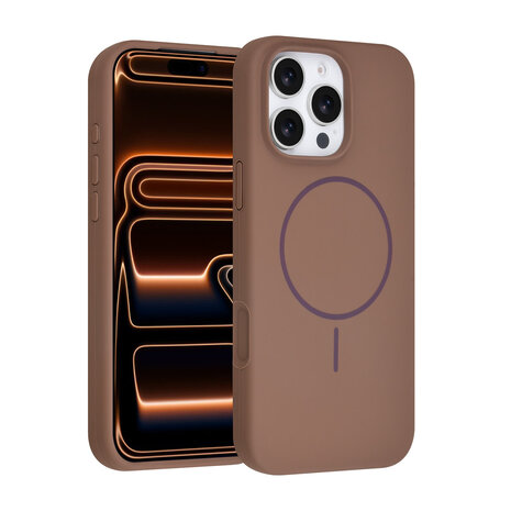 TUNIQ TUNIQ iPhone 16 Pro Max Backcover hoesje - Magsafe - Full Silicone - Bruin
