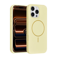 TUNIQ iPhone 16 Pro Max Back cover coque - Magsafe - Full Silicone - Jaune
