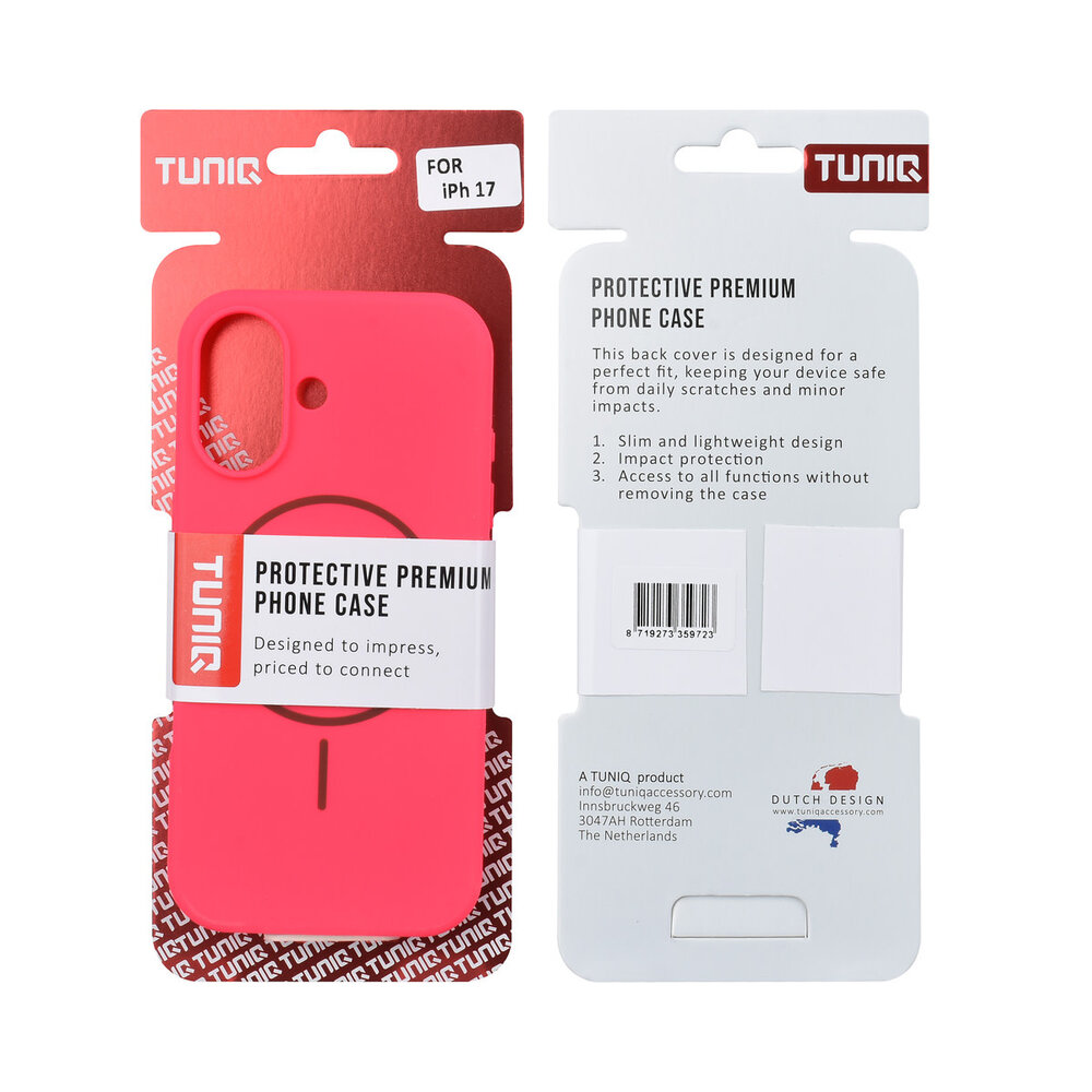 TUNIQ TUNIQ iPhone 17 Back-Cover hul - Magsafe - Full Silicone - Hot Pink TUNIQ TUNIQ iPhone 17 Back-Cover hul - Magsafe - Full Silicone - Hot Pink