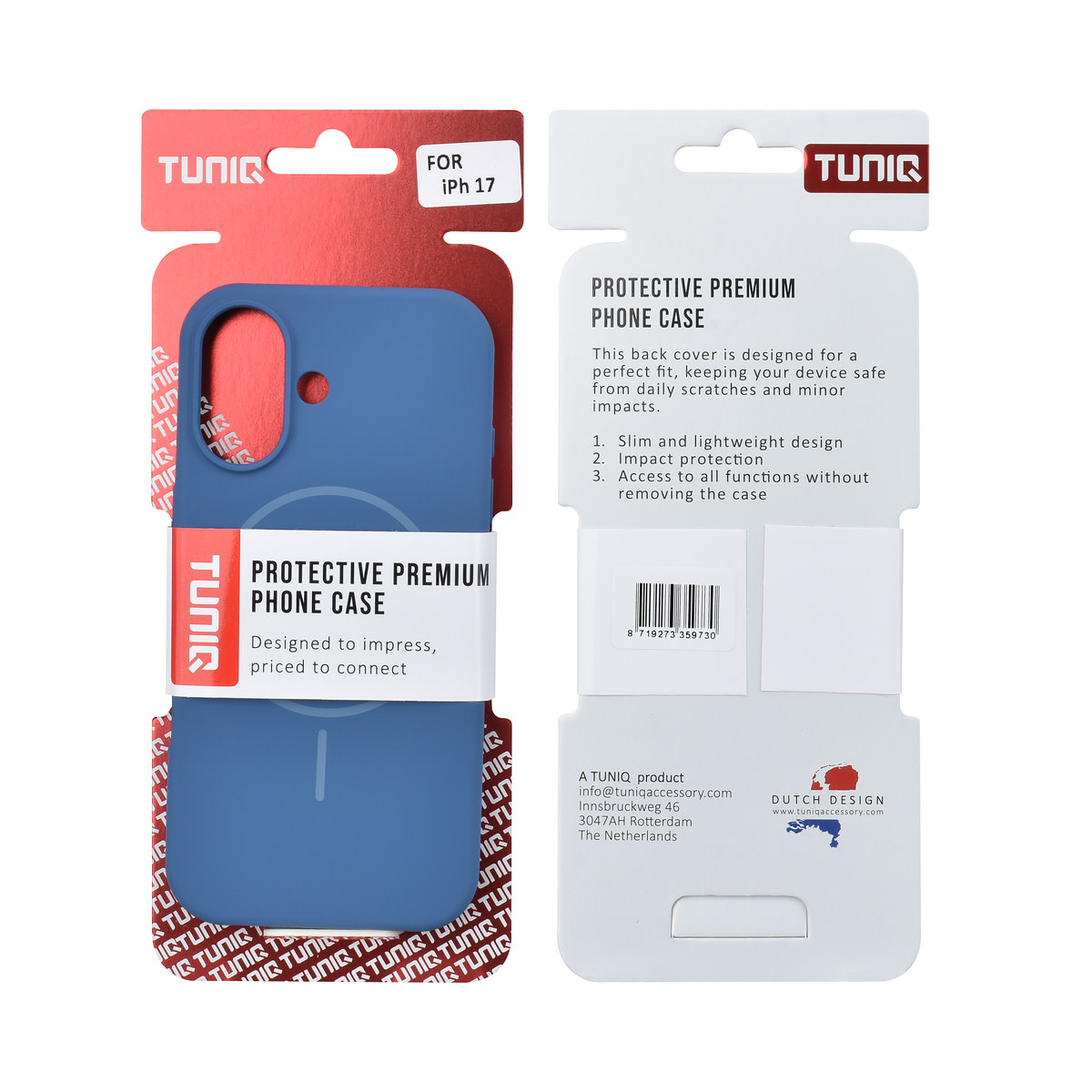 TUNIQ TUNIQ iPhone 17 Backcover hoesje - Magsafe - Full Silicone - Blauw, foto 3 van 6