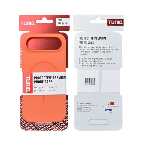 TUNIQ TUNIQ iPhone 17 Air Back cover coque - Magsafe - Full Silicone - Orange TUNIQ TUNIQ iPhone 17 Air Back cover coque - Magsafe - Full Silicone - Orange