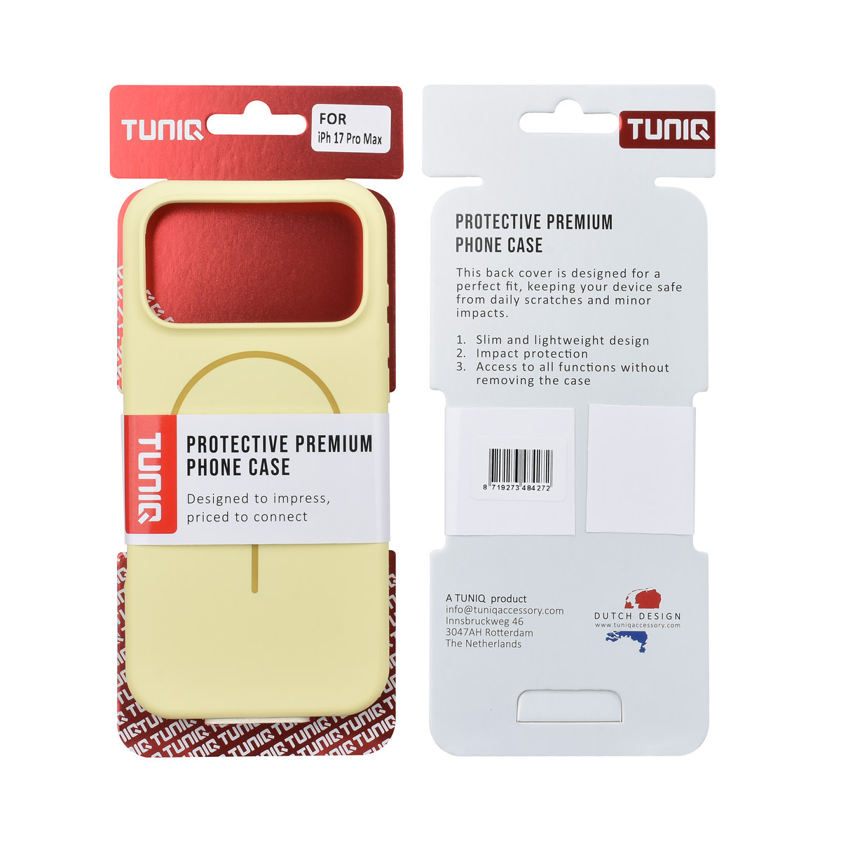 TUNIQ TUNIQ iPhone 17 Pro Max Backcover hoesje - Magsafe - Full Silicone - Geel, foto 3 van 6