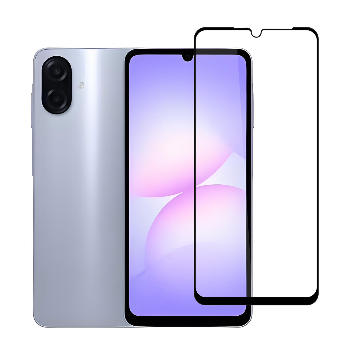 TUNIQ TUNIQ Galaxy A07 Screenprotector - 10D Full coverage Screenprotector - Zwarte Rand