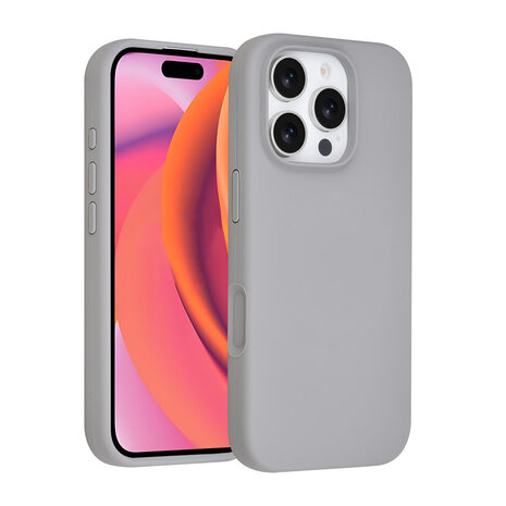TUNIQ TUNIQ iPhone 16 Pro Back-Cover hul - Full Silicone - Grau TUNIQ TUNIQ iPhone 16 Pro Back-Cover hul - Full Silicone - Grau