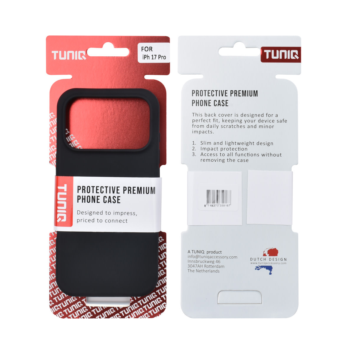TUNIQ TUNIQ iPhone 17 Pro Backcover hoesje - Full Silicone - Zwart, foto 6 van 6