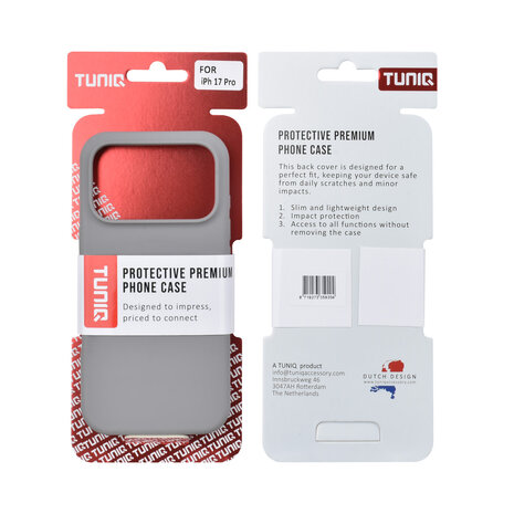 TUNIQ TUNIQ iPhone 17 Pro Back cover case - Full Silicone - Grey