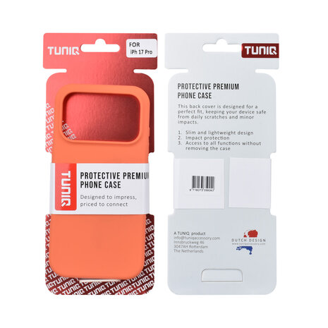 TUNIQ TUNIQ iPhone 17 Pro Back-Cover hul - Full Silicone - Orange