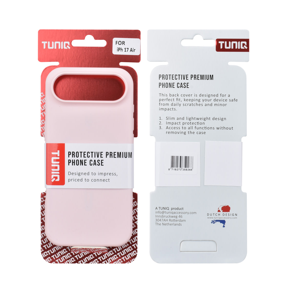 TUNIQ TUNIQ iPhone 17 Air Backcover hoesje - Full Silicone - Roze, foto 6 van 6