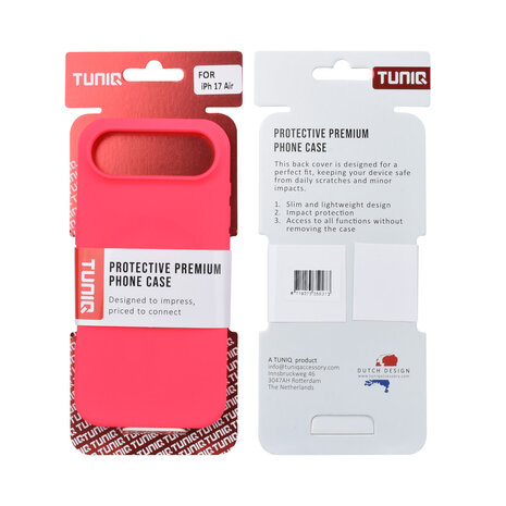 TUNIQ TUNIQ iPhone 17 Air Backcover hoesje - Full Silicone - Felroze TUNIQ TUNIQ iPhone 17 Air Backcover hoesje - Full Silicone - Felroze