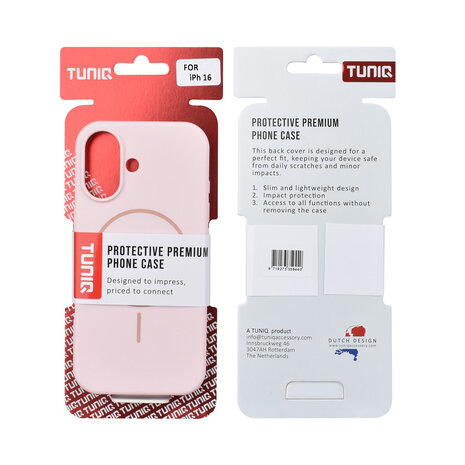 TUNIQ TUNIQ iPhone 16 Backcover hoesje - Magsafe - Full Silicone - Roze TUNIQ TUNIQ iPhone 16 Backcover hoesje - Magsafe - Full Silicone - Roze