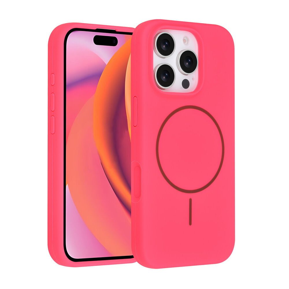TUNIQ TUNIQ iPhone 16 Pro Backcover hoesje - Magsafe - Full Silicone - Felroze