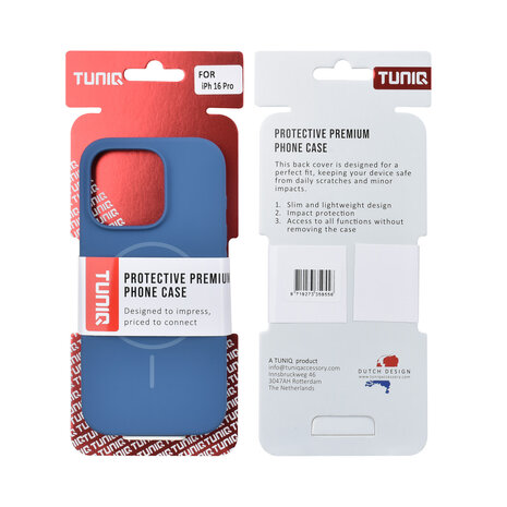 TUNIQ TUNIQ iPhone 16 Pro Back-Cover hul - Magsafe - Full Silicone - Blau