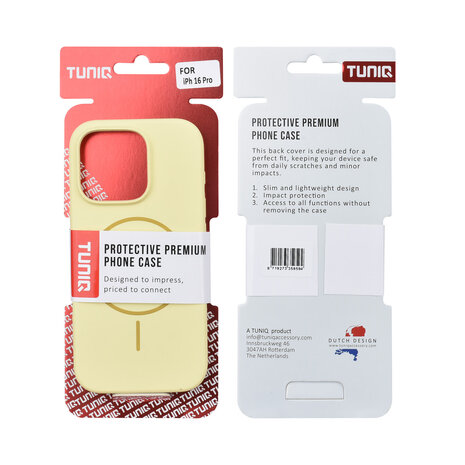 TUNIQ TUNIQ iPhone 16 Pro Back cover case - Magsafe - Full Silicone - Yellow