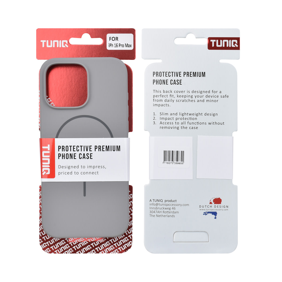 TUNIQ TUNIQ iPhone 16 Pro Max Backcover hoesje - Magsafe - Full Silicone - Grijs, foto 6 van 6