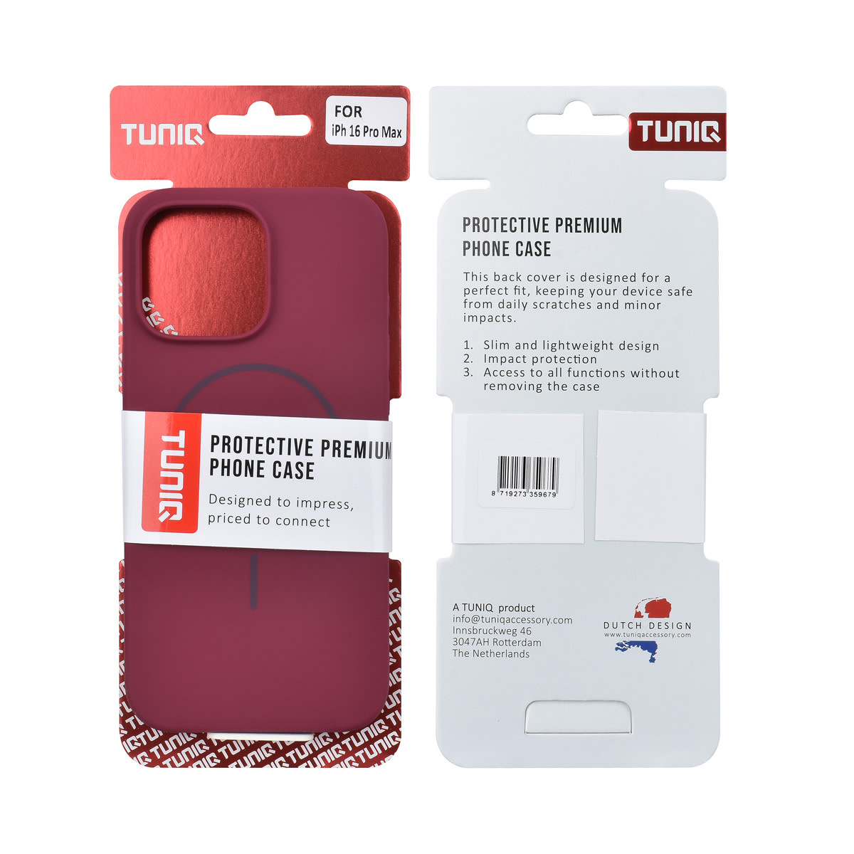 TUNIQ TUNIQ iPhone 16 Pro Max Backcover hoesje - Magsafe - Full Silicone - Paars, foto 6 van 6