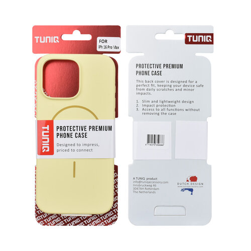 TUNIQ TUNIQ iPhone 16 Pro Max Back-Cover hul - Magsafe - Full Silicone - Gelb