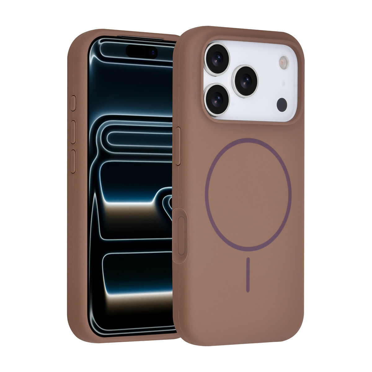TUNIQ TUNIQ iPhone 17 Pro Backcover hoesje - Magsafe - Full Silicone - Bruin, foto 4 van 6