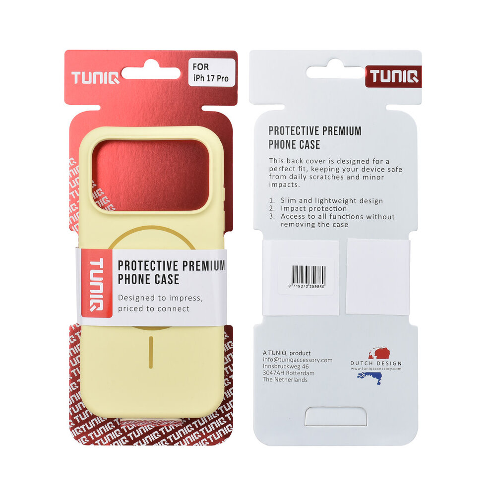 TUNIQ TUNIQ iPhone 17 Pro Backcover hoesje - Magsafe - Full Silicone - Geel TUNIQ TUNIQ iPhone 17 Pro Backcover hoesje - Magsafe - Full Silicone - Geel