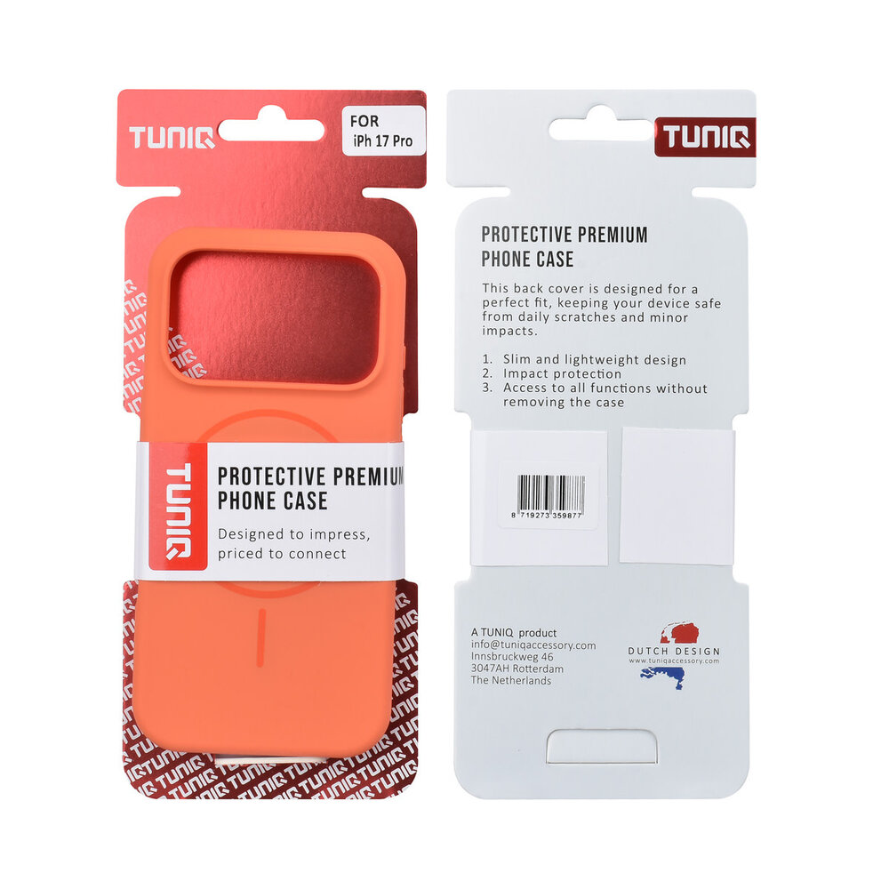 TUNIQ TUNIQ iPhone 17 Pro Back-Cover hul - Magsafe - Full Silicone - Orange