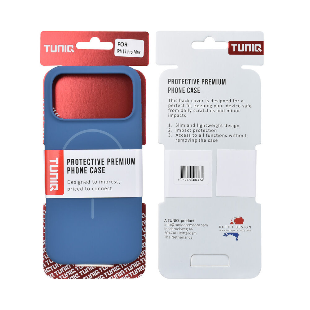 TUNIQ TUNIQ iPhone 17 Pro Max Backcover hoesje - Magsafe - Full Silicone - Blauw