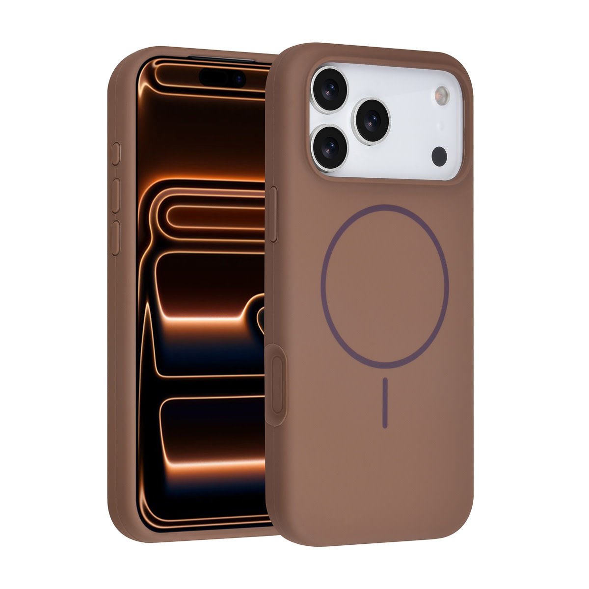 TUNIQ TUNIQ iPhone 17 Pro Max Backcover hoesje - Magsafe - Full Silicone - Bruin, foto 4 van 6