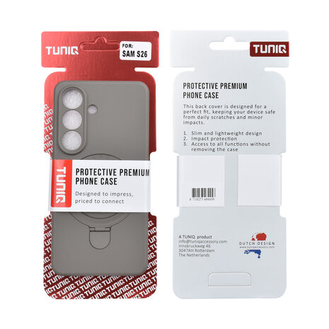 TUNIQ TUNIQ Galaxy S26 Back cover coque - Magsafe With Ring Stand - Hanger - Titanium Grey