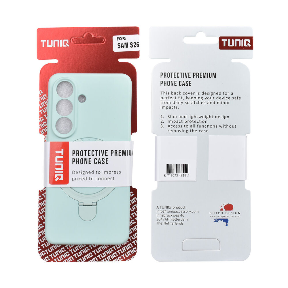 TUNIQ TUNIQ Galaxy S26 Backcover hoesje - Magsafe With Ring Stand - Hanger - Mint Green TUNIQ TUNIQ Galaxy S26 Backcover hoesje - Magsafe With Ring Stand - Hanger - Mint Green
