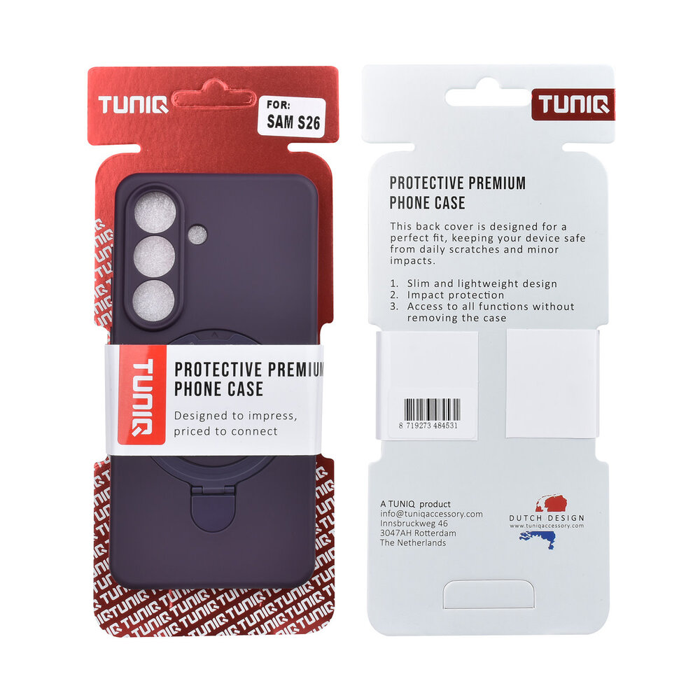 TUNIQ TUNIQ Galaxy S26 Back-Cover hul - Magsafe With Ring Stand - Hanger - Grape Purple