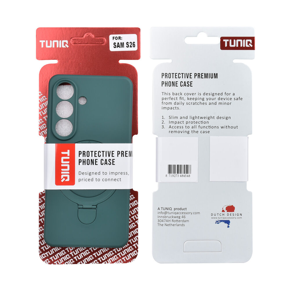 TUNIQ TUNIQ Galaxy S26 Back cover coque - Magsafe With Ring Stand - Hanger - Vert foncé