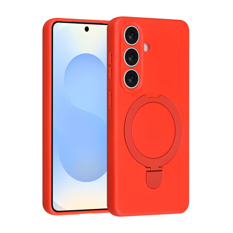 TUNIQ TUNIQ Galaxy S26 Back cover case - Magsafe With Ring Stand - Hanger - Classic Red TUNIQ TUNIQ Galaxy S26 Back cover case - Magsafe With Ring Stand - Hanger - Classic Red