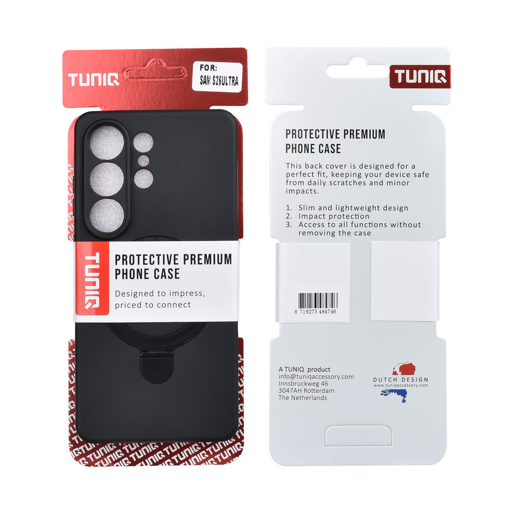 TUNIQ TUNIQ Galaxy S26 Ultra Backcover hoesje - Magsafe With Ring Stand - Hanger - Zwart