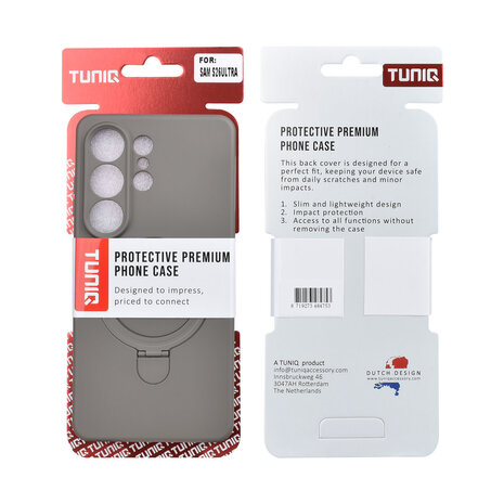 TUNIQ TUNIQ Galaxy S26 Ultra Backcover hoesje - Magsafe With Ring Stand - Hanger - Titanium Grey