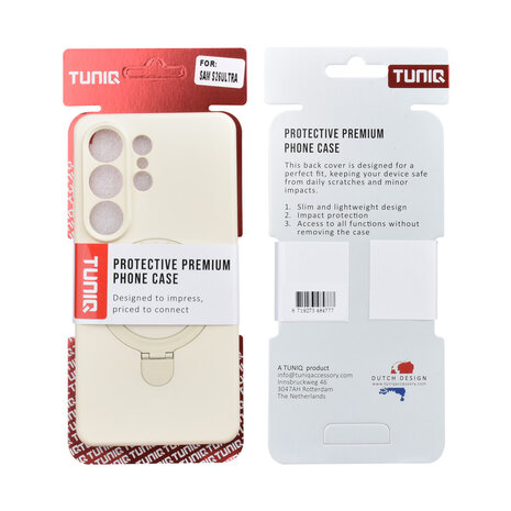TUNIQ TUNIQ Galaxy S26 Ultra Back cover case - Magsafe With Ring Stand - Hanger - Antique White
