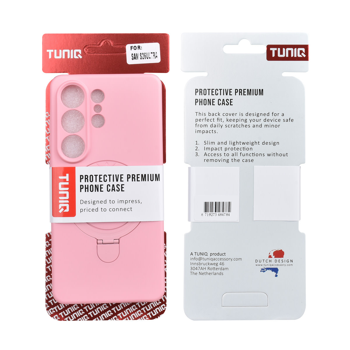 TUNIQ TUNIQ Galaxy S26 Ultra Backcover hoesje - Magsafe With Ring Stand - Hanger - Sakura Pink, foto 3 van 3