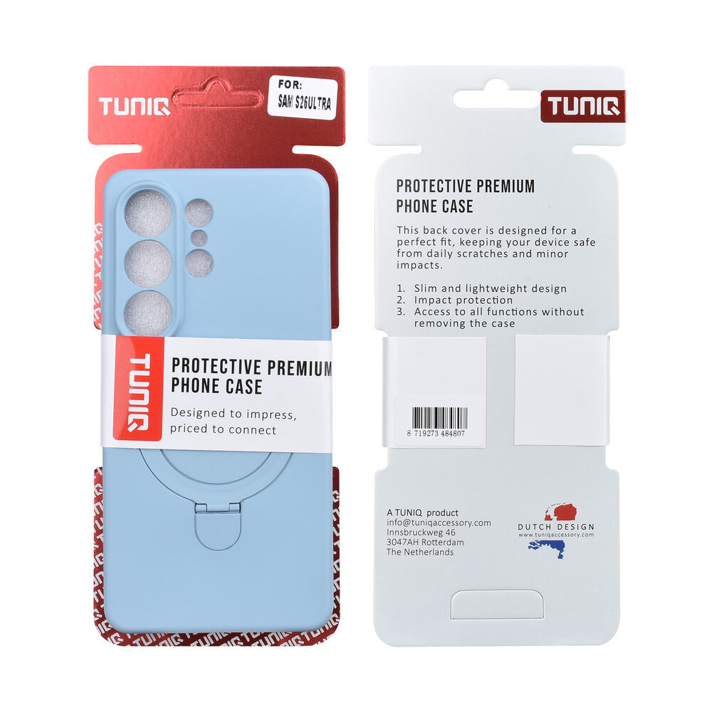 TUNIQ TUNIQ Galaxy S26 Ultra Back cover coque - Magsafe With Ring Stand - Hanger - Baby Blue