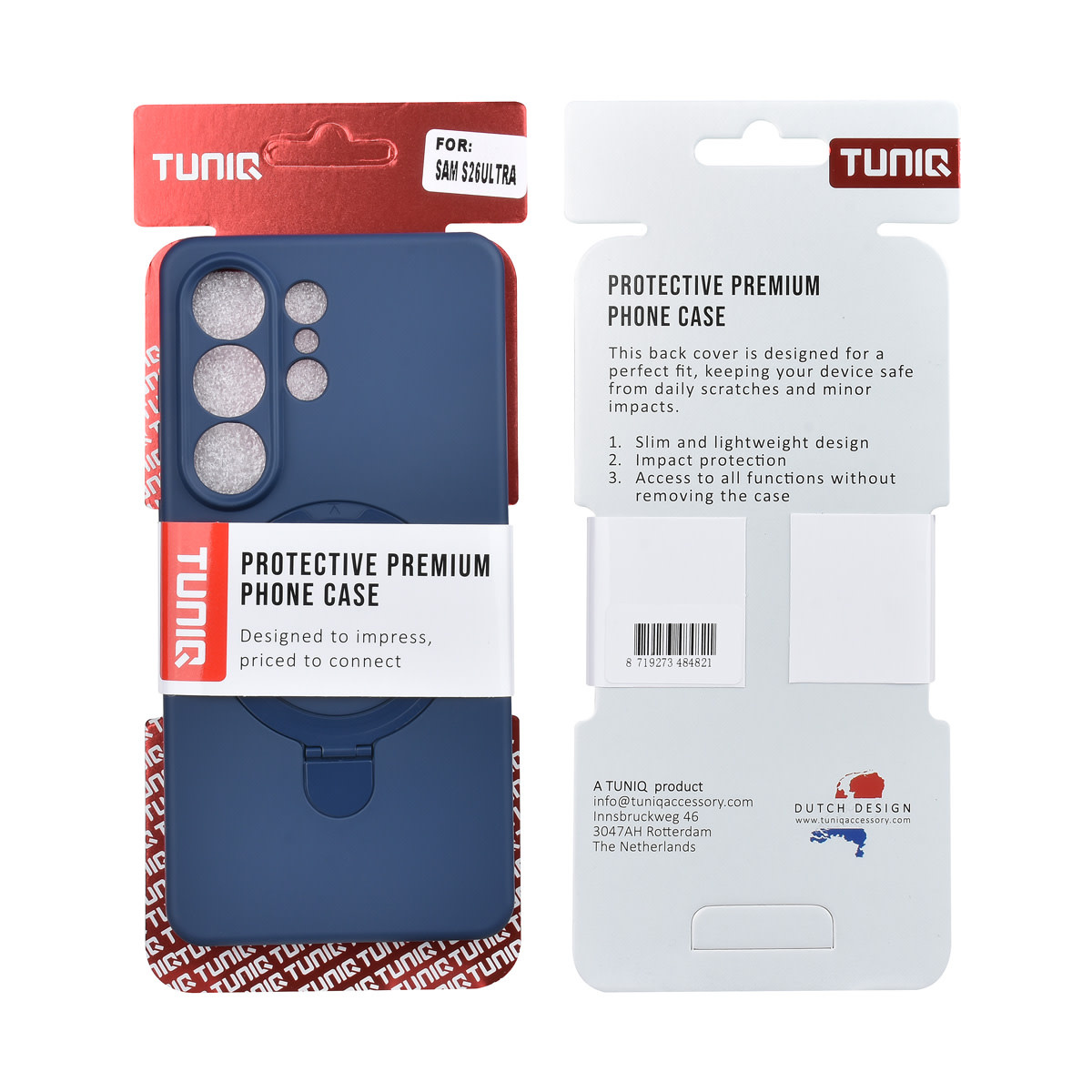 TUNIQ TUNIQ Galaxy S26 Ultra Backcover hoesje - Magsafe With Ring Stand - Hanger - Navy Blue, foto 3 van 3