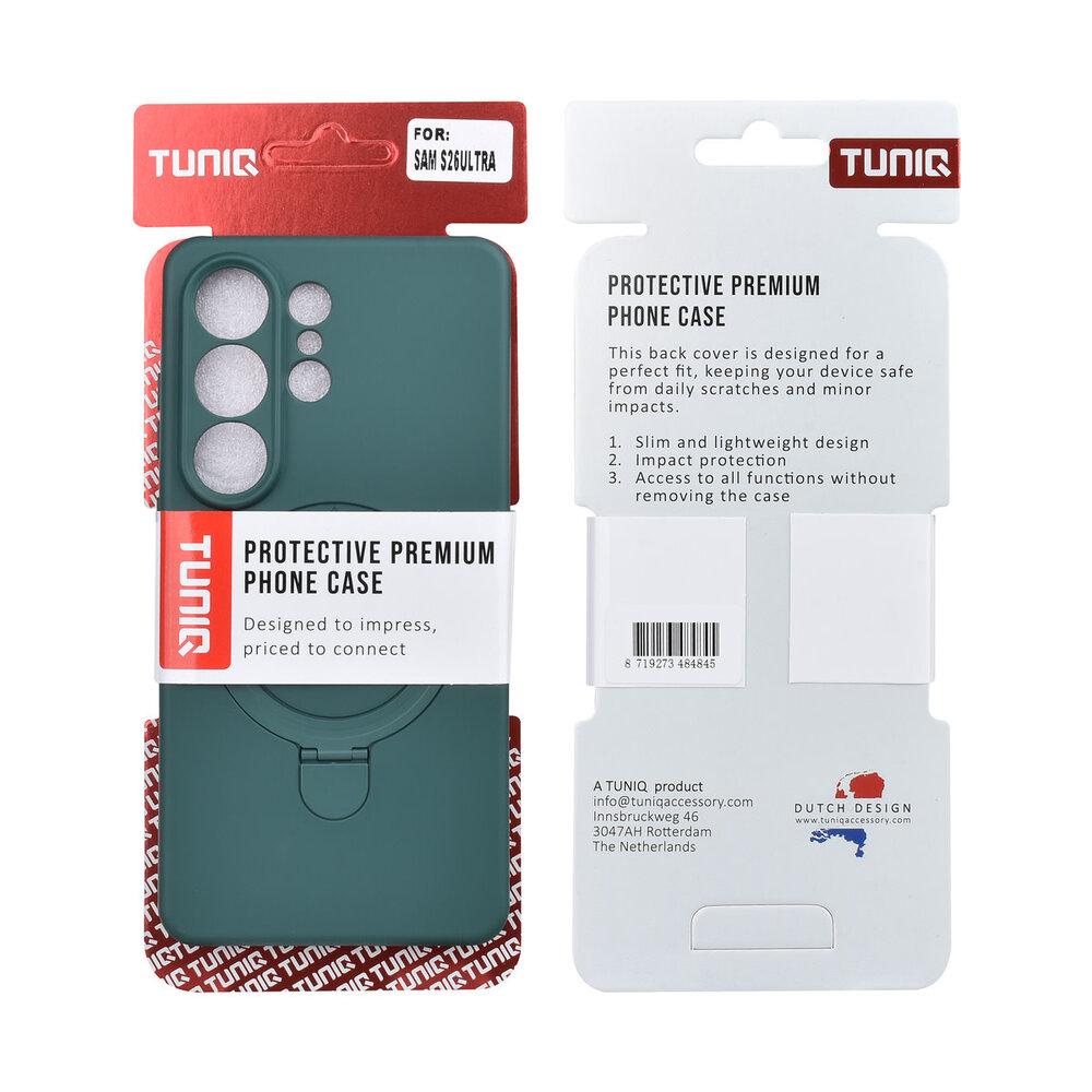 TUNIQ TUNIQ Galaxy S26 Ultra Back-Cover hul - Magsafe With Ring Stand - Hanger - Dunkelgrün