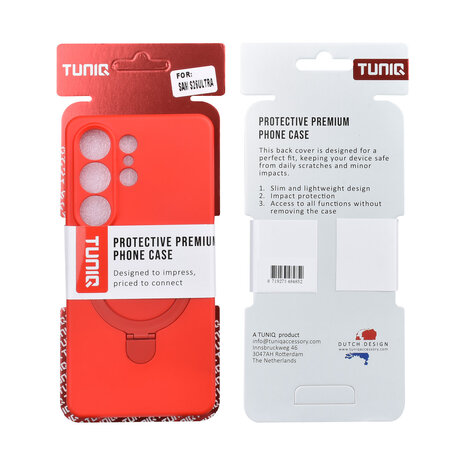 TUNIQ TUNIQ Galaxy S26 Ultra Backcover hoesje - Magsafe With Ring Stand - Hanger - Classic Red