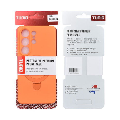 TUNIQ TUNIQ Galaxy S26 Ultra Backcover hoesje - Magsafe With Ring Stand - Hanger - Tangerine Orange