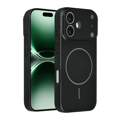 AG Matte Glass iPhone 16 Back-Cover hul - Magsafe full protection cover - Schwarz