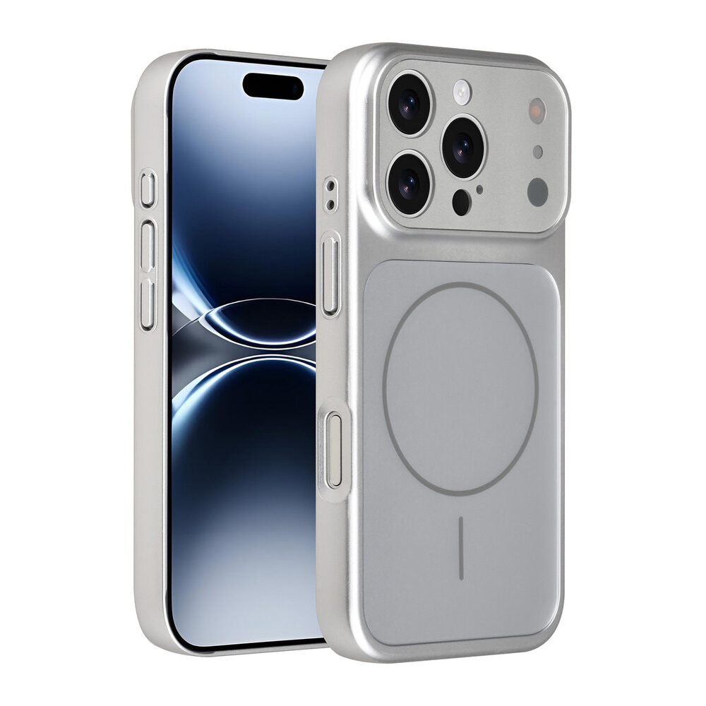 AG Matte Glass AG Matte Glass iPhone 16 Pro Backcover hoesje - Magsafe full protection cover - Zilver