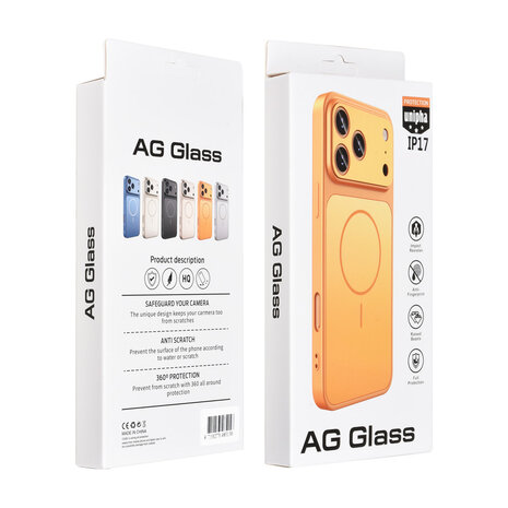 AG Matte Glass AG Matte Glass iPhone 17 Backcover hoesje - Magsafe full protection cover - Oranje AG Matte Glass AG Matte Glass iPhone 17 Backcover hoesje - Magsafe full protection cover - Oranje