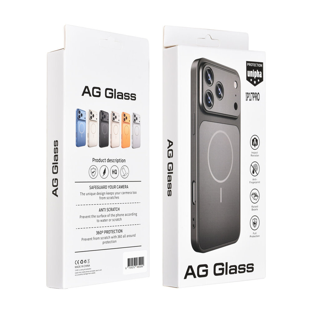 AG Matte Glass AG Matte Glass iPhone 17 Pro Backcover hoesje - Magsafe full protection cover - Zwart AG Matte Glass AG Matte Glass iPhone 17 Pro Backcover hoesje - Magsafe full protection cover - Zwart